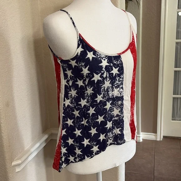 Rue21 red, white and blue stripes stars crop cami top Size XS - Picture 4 of 11